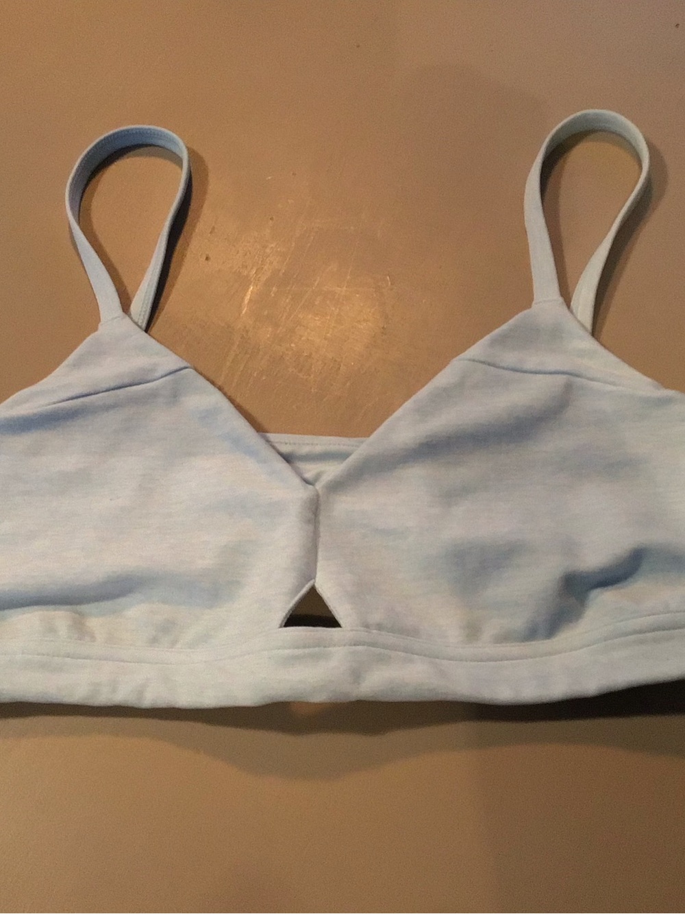 ALO Yoga Pale Blue Keyhole Bralette with Thin Straps